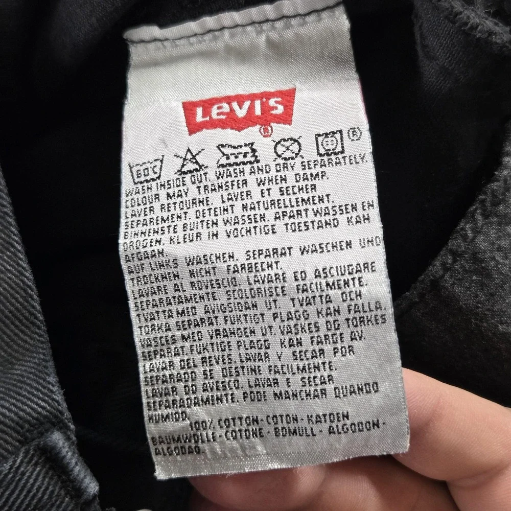 Vintage‎ Levis 501 Jeans Mens Black Straight Button Fly Made in USA Fits 30x32